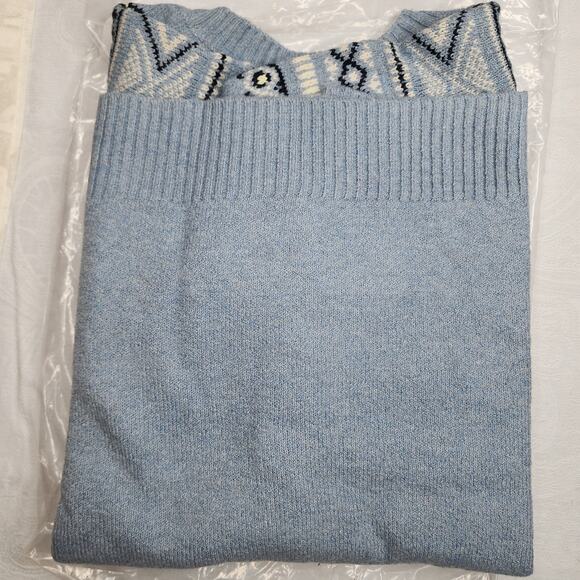 Weatherproof Vintage Women's Fair Isle Blue Sweater XL Soft Brushed Winter NWT - Picture 5 of 6
